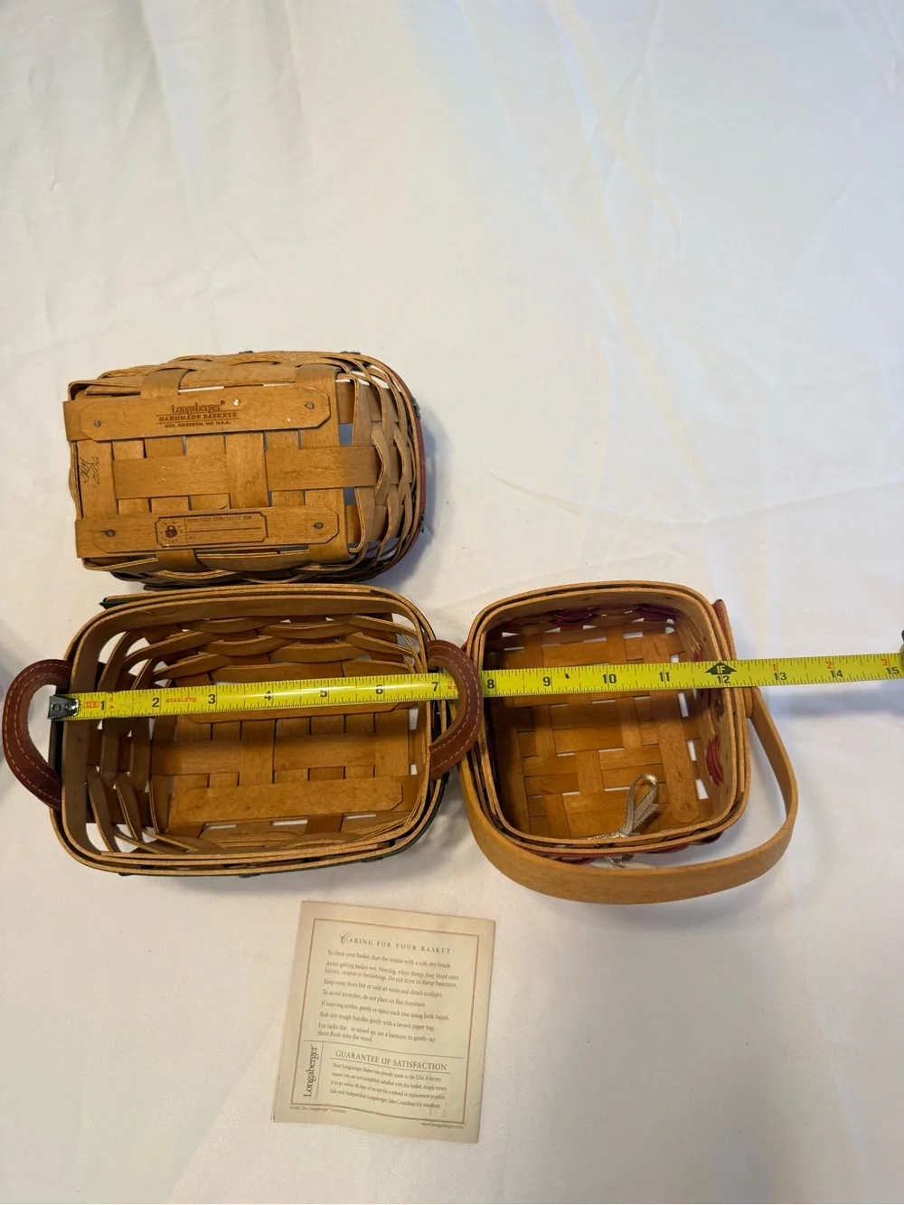 VTG 2000-2006 Longaberger woven Holiday baskets (3) w/protective liners